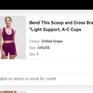 LULULEMON Bend this scoop and cross sports bra